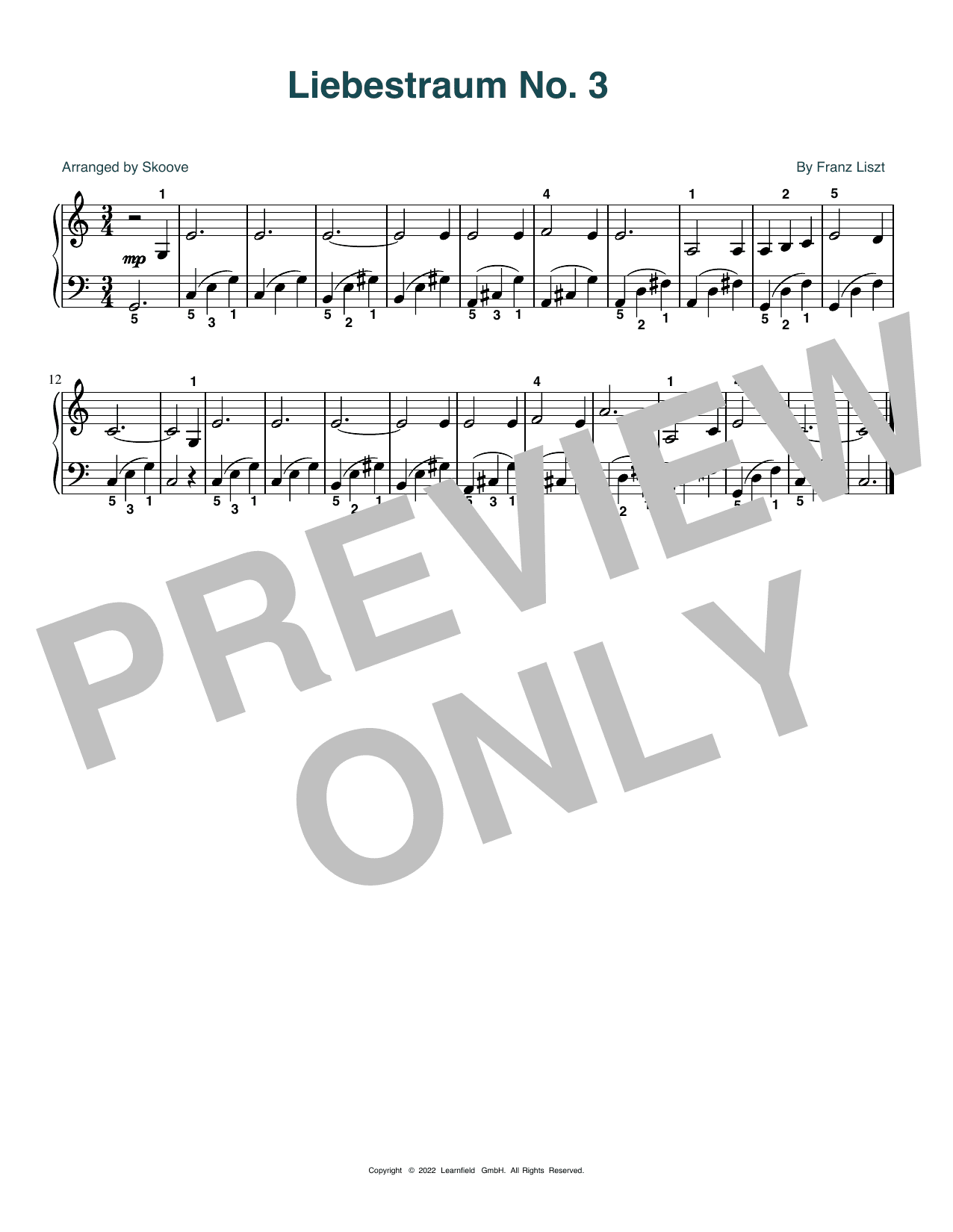 Liebestraum No. 3 (arr. Skoove)