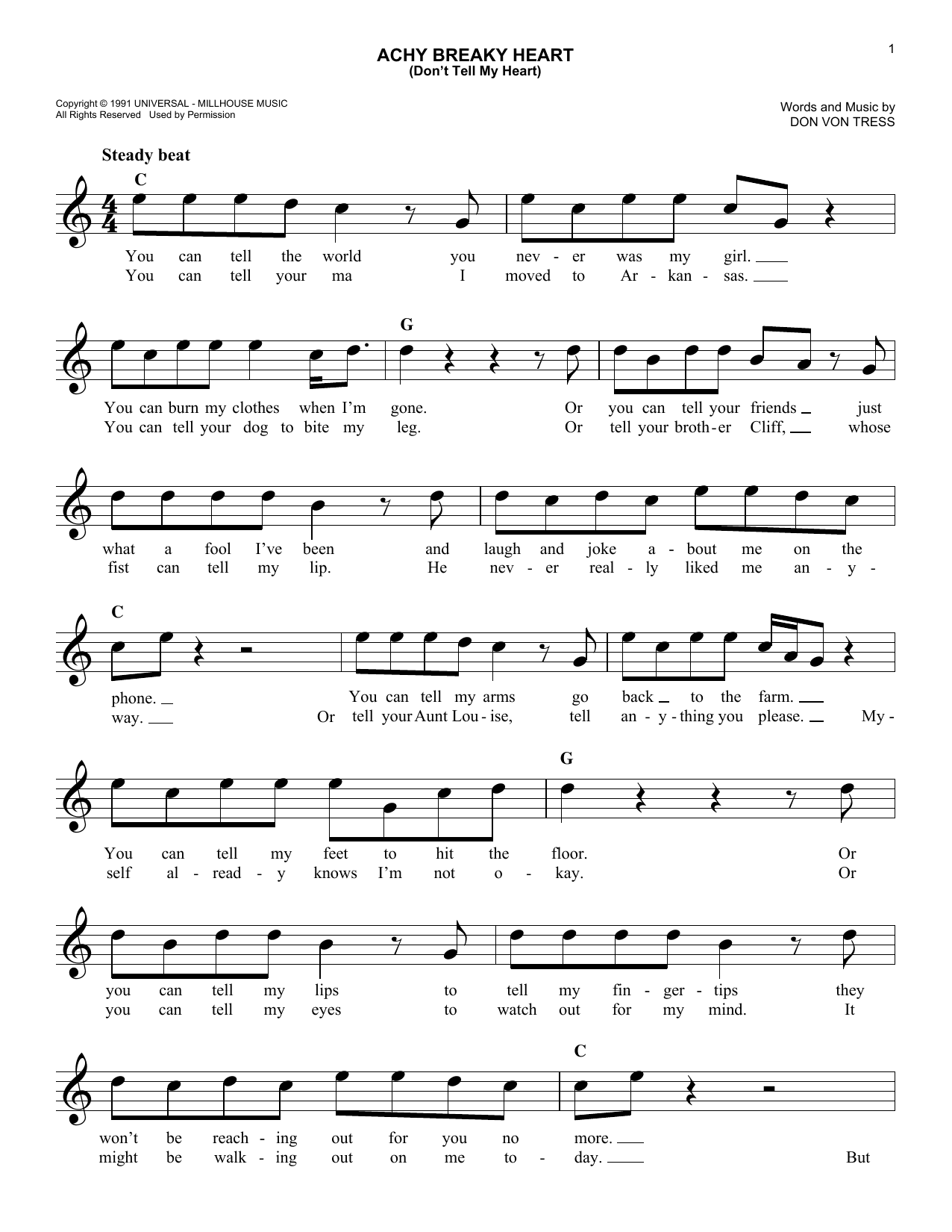 Achy Breaky Heart (Don't Tell My Heart)
