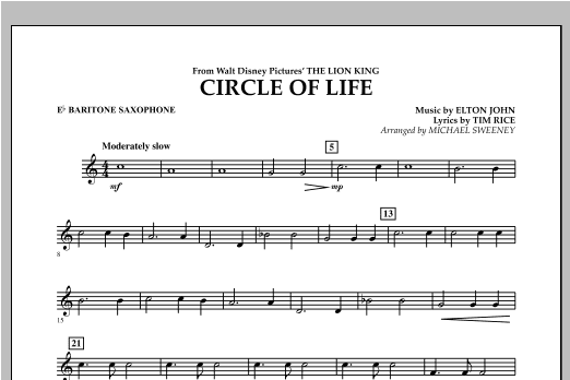 Circle of Life (from The Lion King) (arr. Michael Sweeney) - Eb Baritone Saxophone