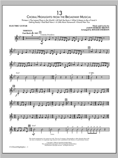 13 (Choral Highlights From The Broadway Musical) (arr. Roger Emerson) - Electric Guitar