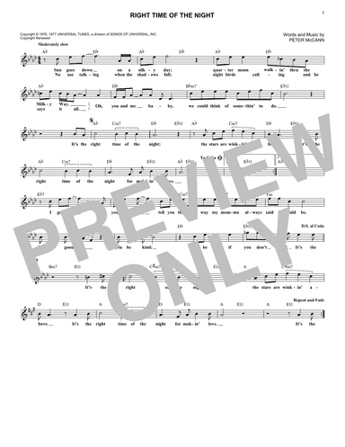 Right Time Of The Night