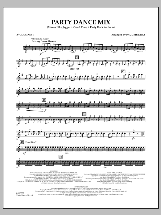 Party Dance Mix - Bb Clarinet 1