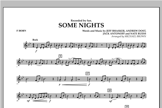 Some Nights - F Horn