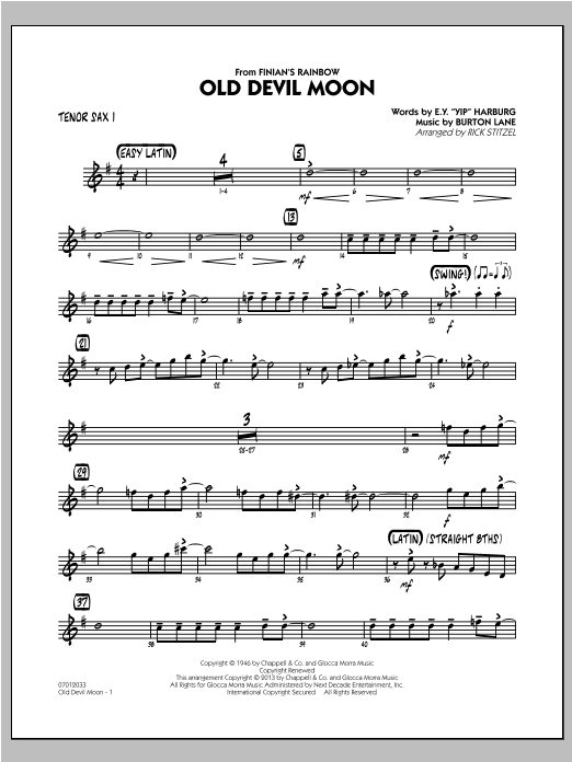 Old Devil Moon - Tenor Sax 1