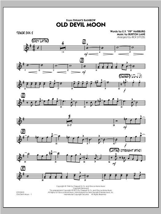 Old Devil Moon - Tenor Sax 2