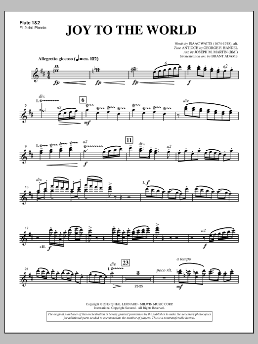 Joy To The World (from A Symphony Of Carols) - Flute 1 & 2
