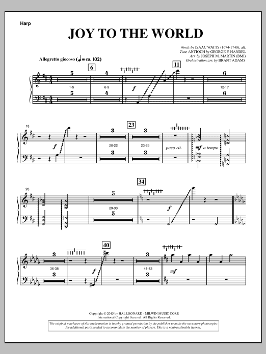 Joy To The World (from A Symphony Of Carols) - Harp
