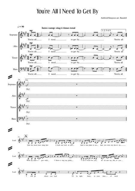 You're All I Need To Get By (arr. Edward Randell)