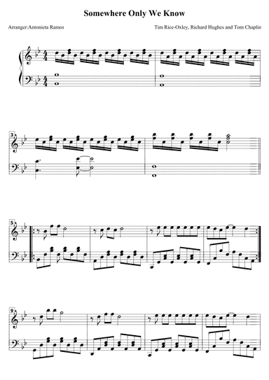 Somewhere Only We Know (arr. Antonieta Ramos Valverde)