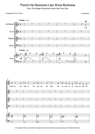 There's No Business Like Show Business (arr. M & J Dover)