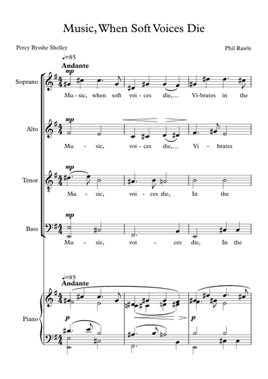 Music, When Soft Voices Die - Choir