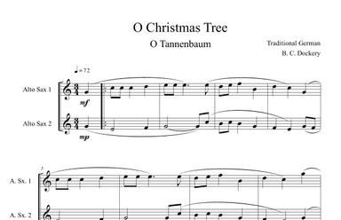 O Christmas Tree (O Tannenbaum) for Alto Sax Duet (arr. B. C. Dockery)