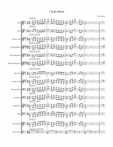 7 Scale Sheet for Concert Band