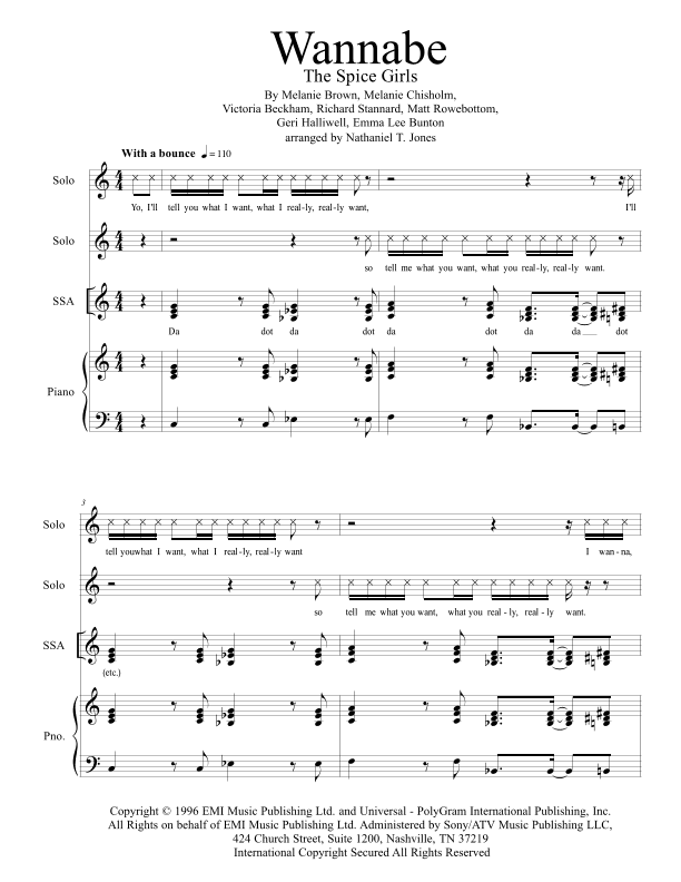 Wannabe (arr. Nathaniel T. Jones)