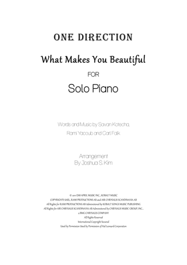 What Makes You Beautiful (arr. Joshua S. Kim)