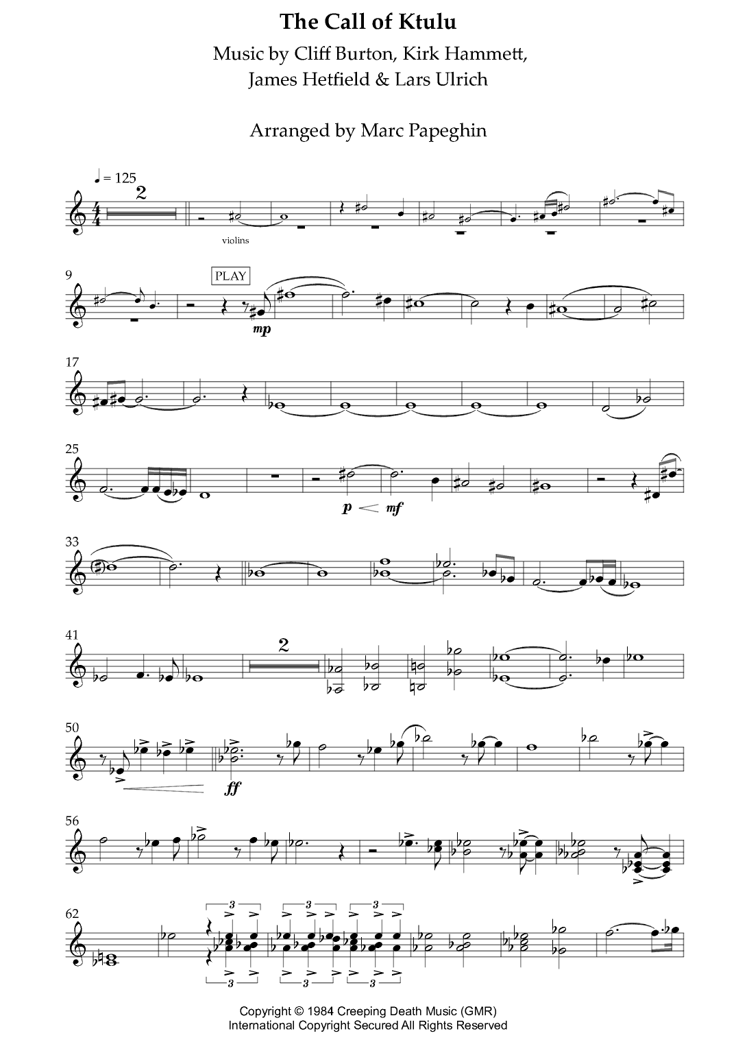 The Call Of Ktulu (arr. Marc Papeghin)