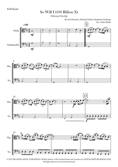 So Will I (100 Billion X) (arr. Fabio Britto)
