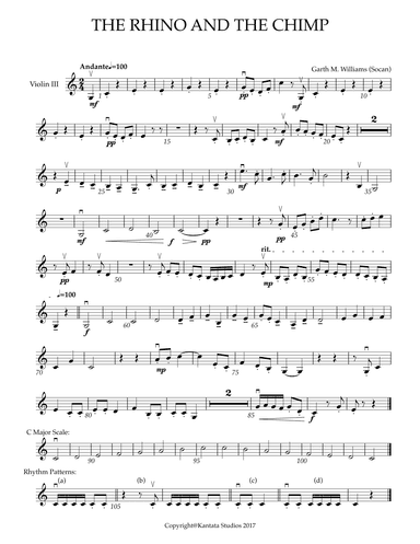 THE RHINO AND THE CHIMP FOR STRING ORCHESTRA