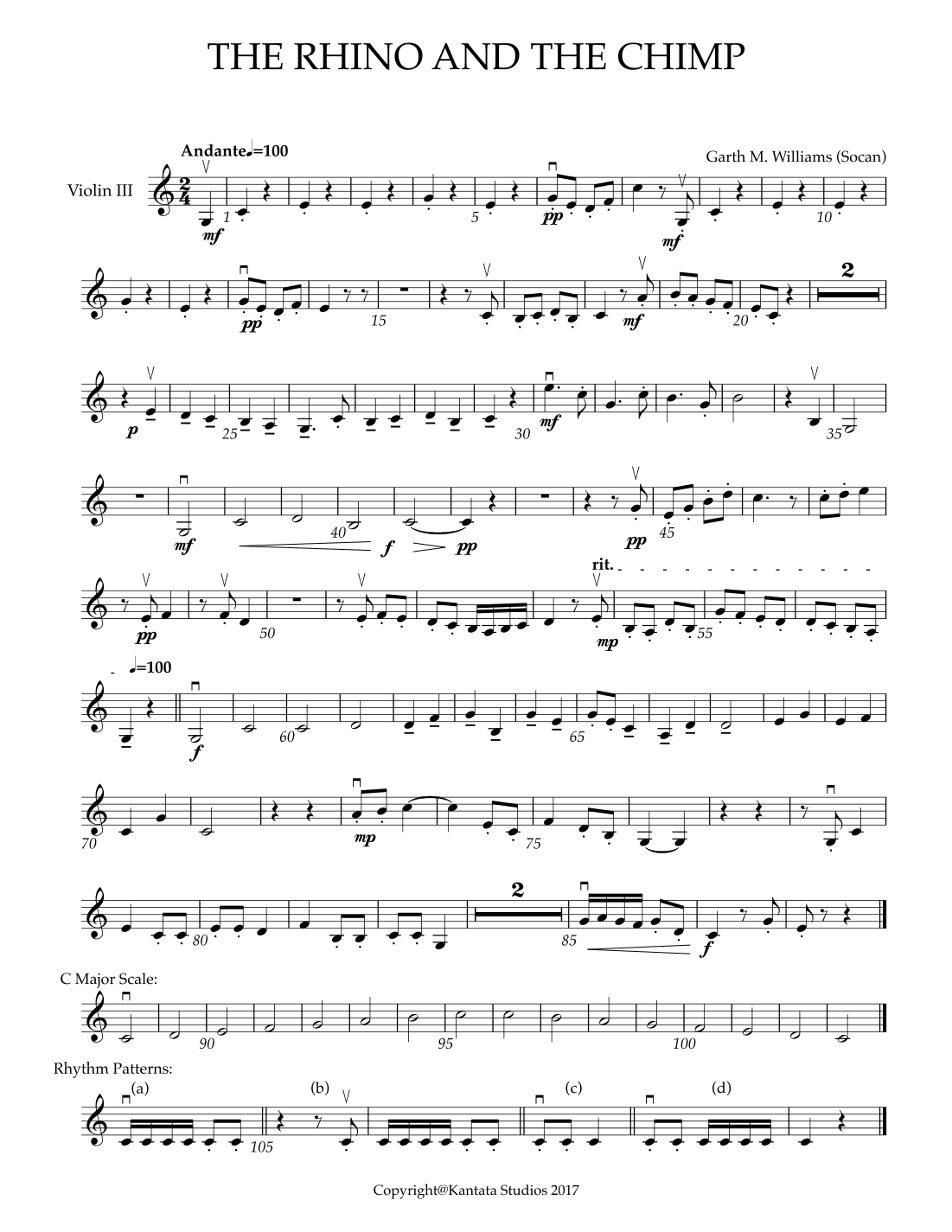 THE RHINO AND THE CHIMP FOR STRING ORCHESTRA