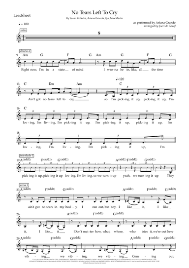 No Tears Left To Cry (arr. Joeri de Graaf)