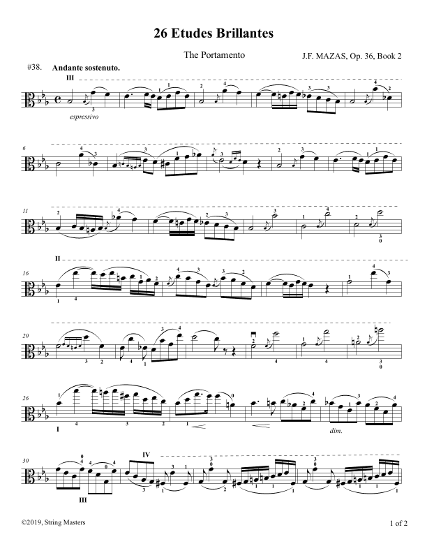 Mazas, Etudes for Viola Op 36, Book 2, No.38 (arr. String Masters)