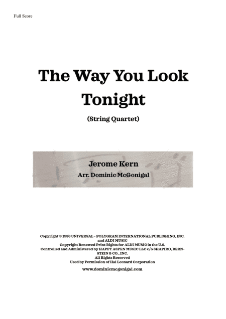 The Way You Look Tonight (arr. Dominic McGonigal)