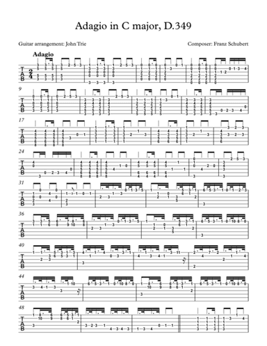 Adagio in C major, D.349 - tab (arr. John Trie)