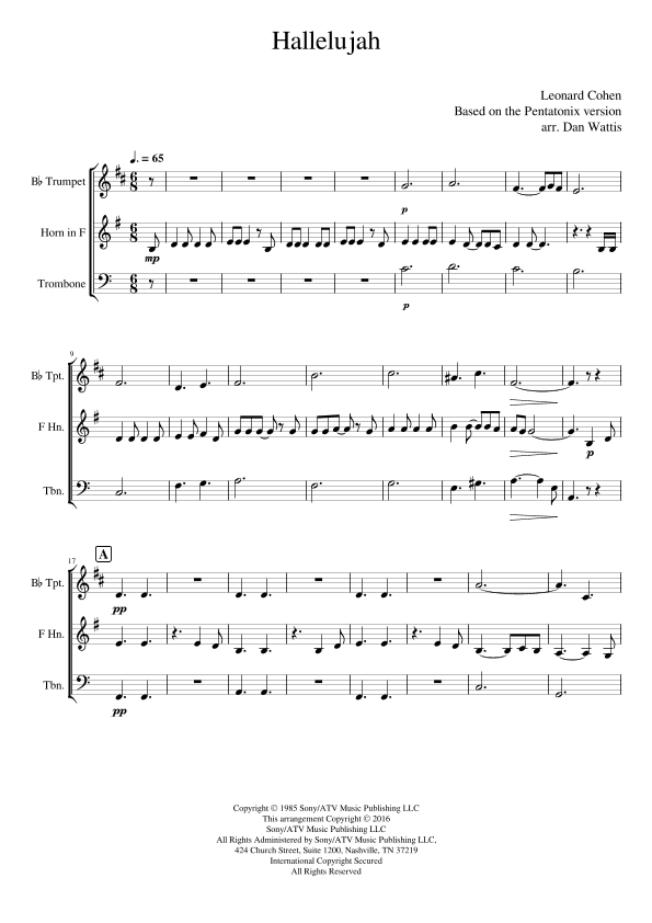 Hallelujah (arr. Dan Wattis)