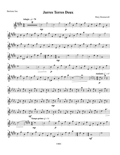 Jarres Terres Deux: BARITONE SAXOPHONE PART