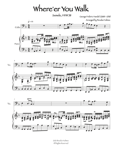 Where'er You Walk  (Semele, HVW 58) (arr. Brooks Holmes)