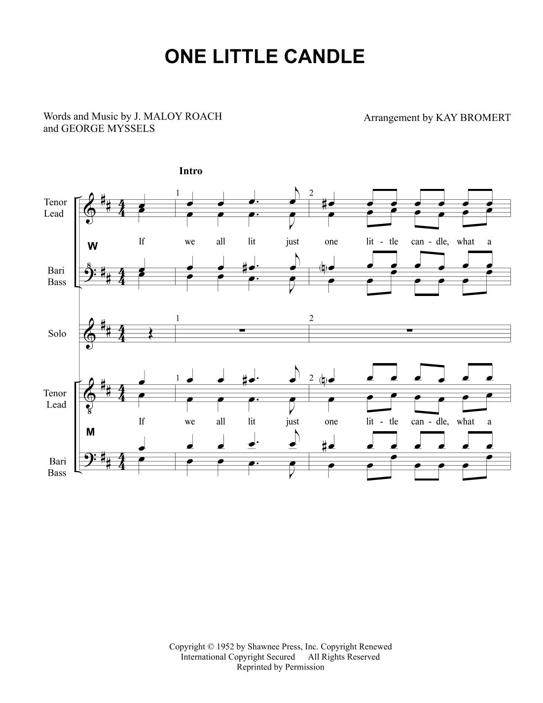 One Little Candle (arr. Kay Bromert)