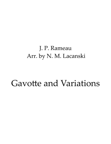 Gavotte and Variations (arr. Nick Lacanski)