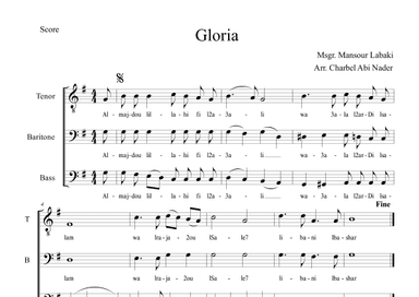 Gloria - ألمجد لله (arr. Charbel ABI NADER)