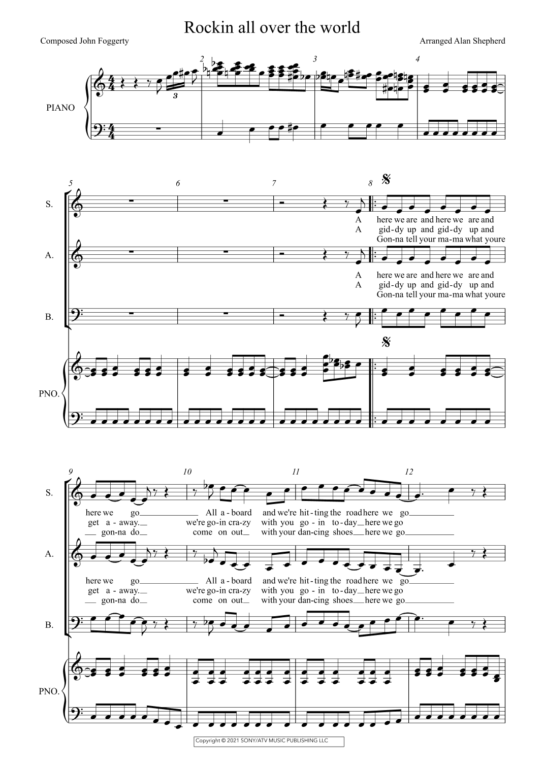 Rocking All Over The World (arr. Alan Shepherd)