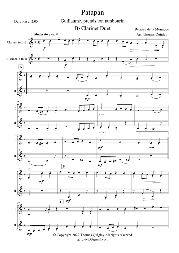 Patapan (arr. Thomas Quigley)
