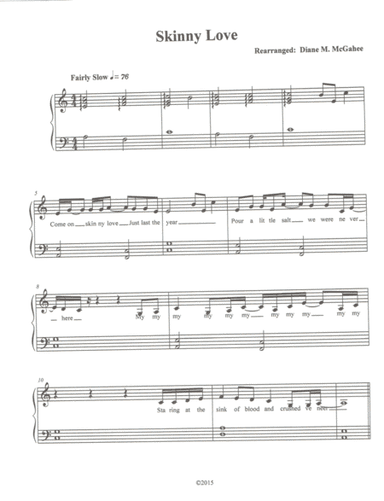 Skinny Love (arr. Diane M. McGahee)