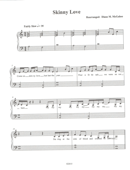 Skinny Love (arr. Diane M. McGahee)