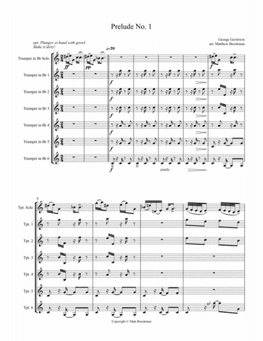 Prelude No. 1 (for Solo Trumpet and Trumpet Ensemble) (arr. Matthew Brockman)