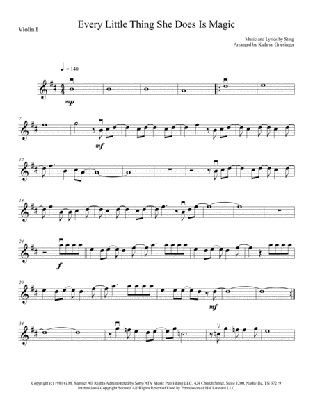 Every Little Thing She Does Is Magic (arr. Kathryn Griesinger)