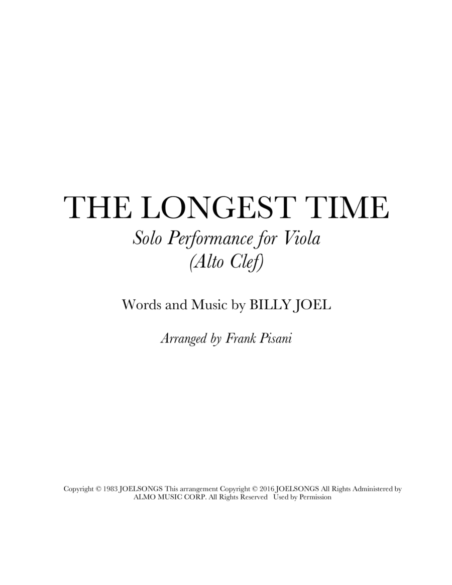 The Longest Time (arr. Frank Pisani)