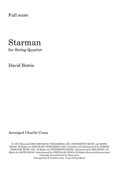 Starman (arr. Charlie Cross - Cross String Music)