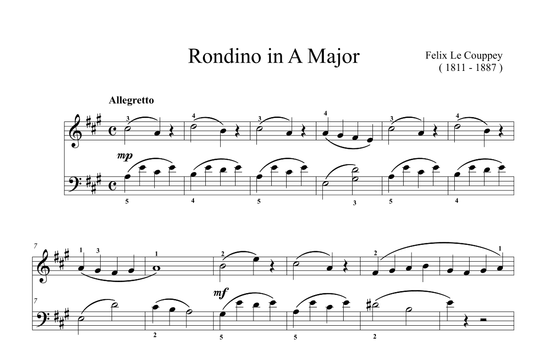 Le Couppey Rondino in A Major (arr. Ben Choupak)