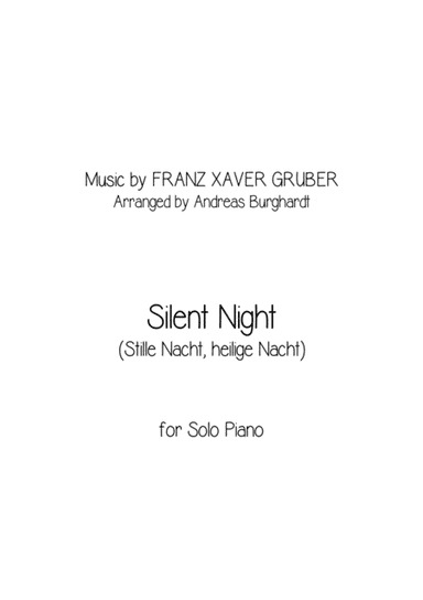 Silent night, holy night (Christmas Piano Solo (arr. Andreas Burghardt)