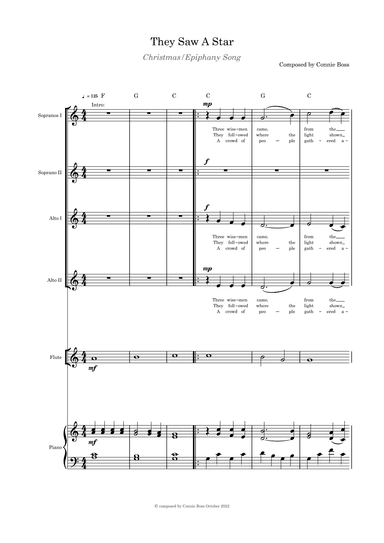 They Saw a Star - Epiphany/Christmas - SSAA (optional flute, violin or cello) and piano