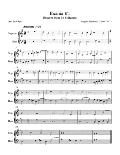 Bertalotti #1 ST, SB, and or C instrument. (arr. Jack Sycz, Jr)