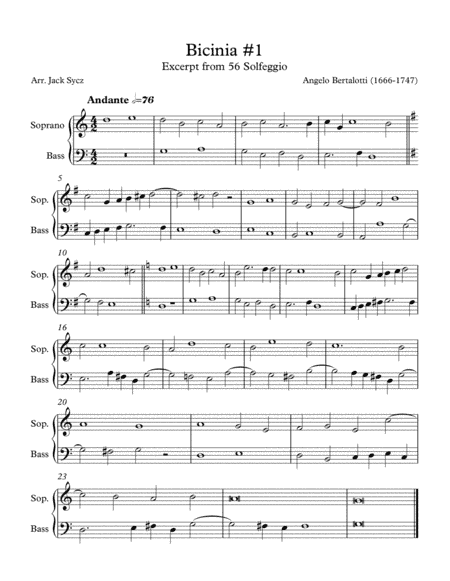 Bertalotti #1 ST, SB, and or C instrument. (arr. Jack Sycz, Jr)