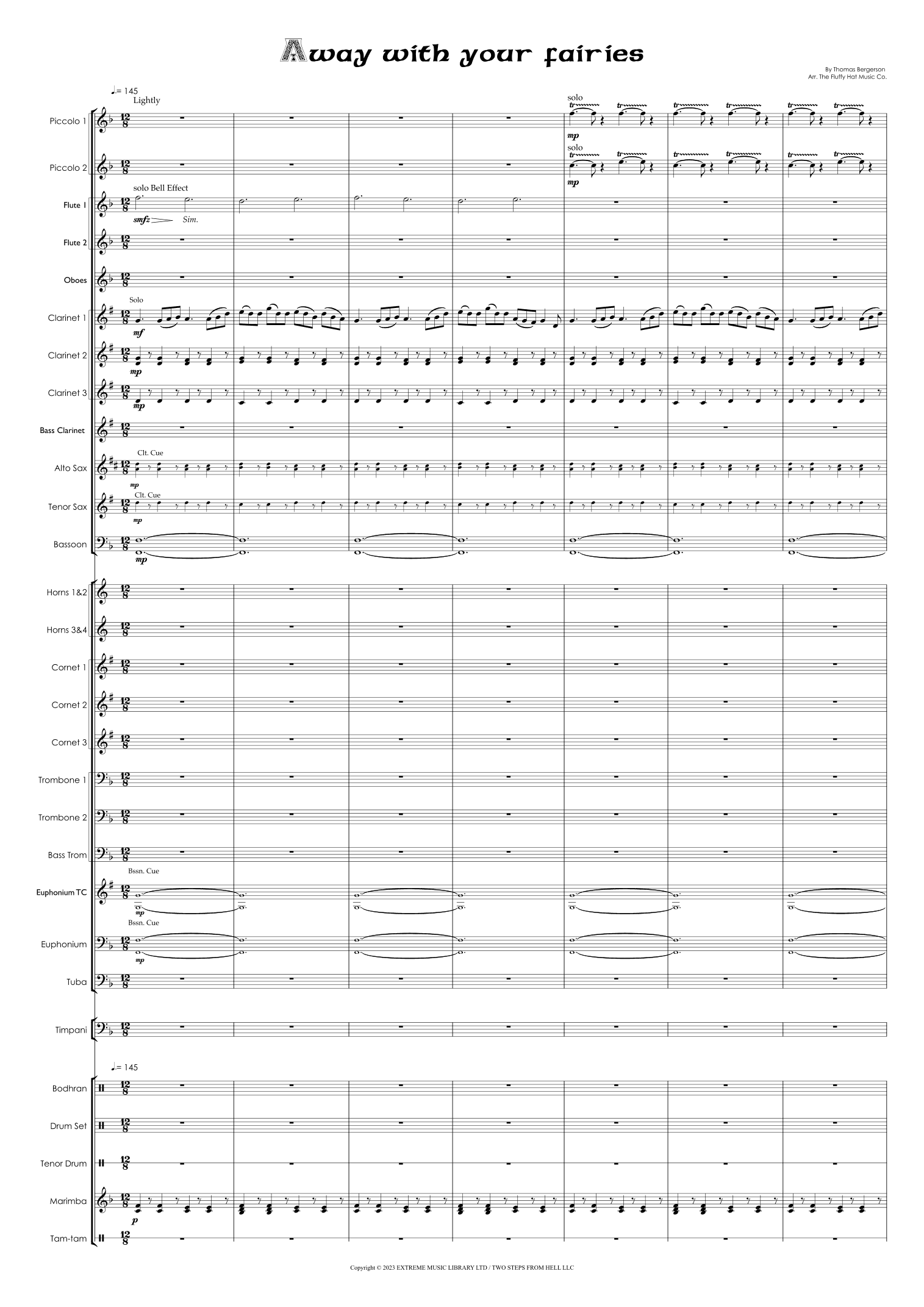 Away With Your Fairies (arr. The Fluffy Hat Music Co.)