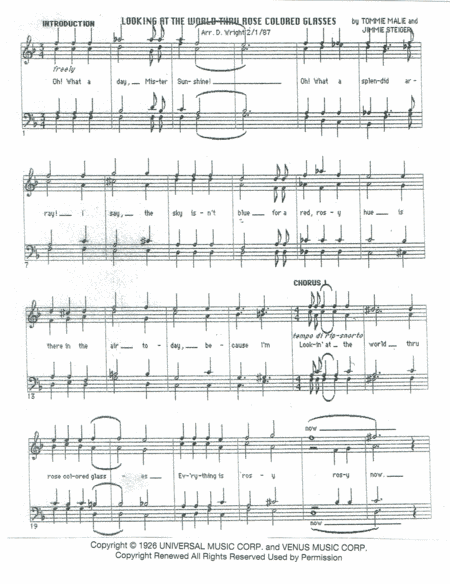 Looking At The Rose Through World Colored Glasses (arr. David Wright)