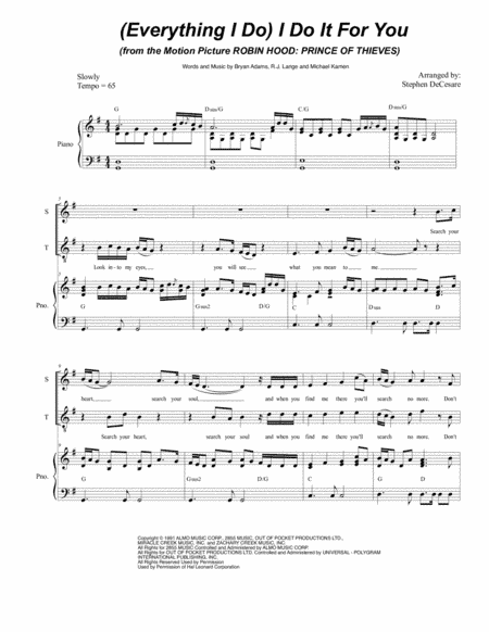 (Everything I Do) I Do It For You (arr. Stephen DeCesare)