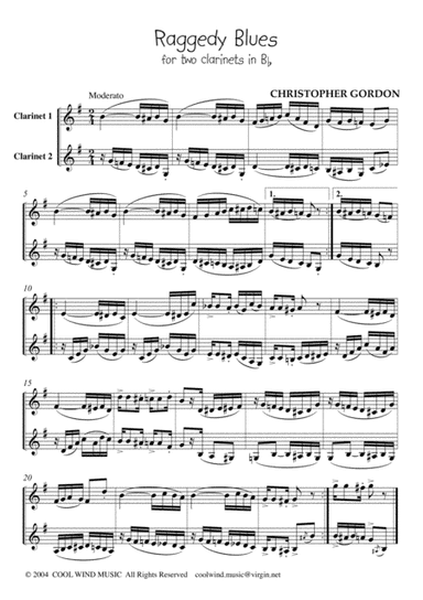 Raggedy Blues (for 2 Clarinets in B flat)